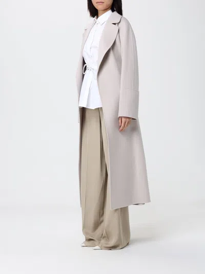 Max Mara Virgin Wool Wrap Coat In White