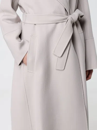 Max Mara Virgin Wool Wrap Coat In White