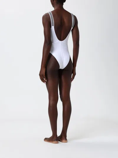 Brunello Cucinelli White Techno Jersey Precious Details One-piece Swimsuit In White