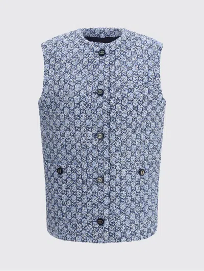 Gucci Button Patterned Vest In Blue