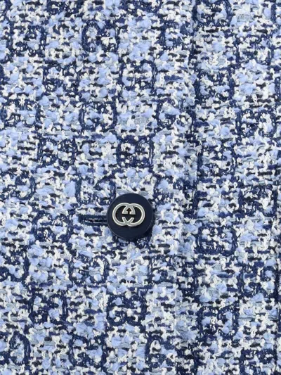 Gucci Button Patterned Vest In Blue