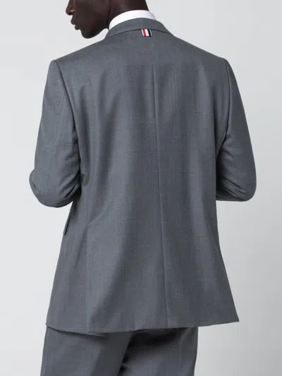 Thom Browne Grey Single-breasted Wool Jacket In Gray