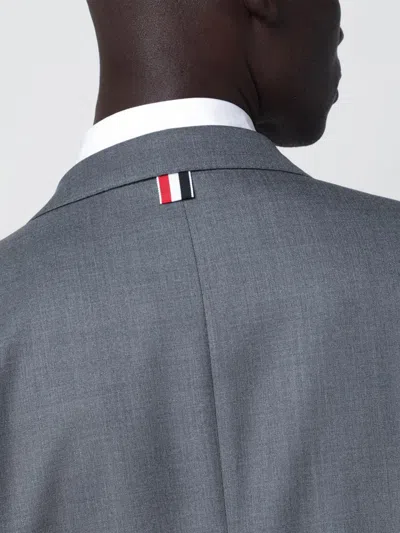 Thom Browne Grey Single-breasted Wool Jacket In Gray