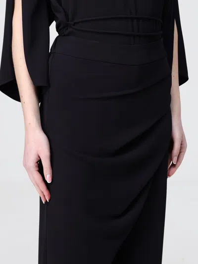 Hanita Draped-panel Pallazo Trousers In Black