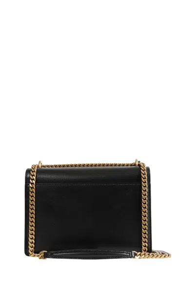 Saint Laurent Sunset Medium Leather Shoulder Bag In Black