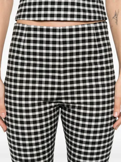 Posse Chiara Cropped Checked Cotton-blend Capri Pants In Black
