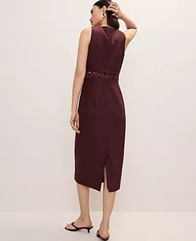 Ann Taylor Linen Blend Halter Sheath Dress In Brown
