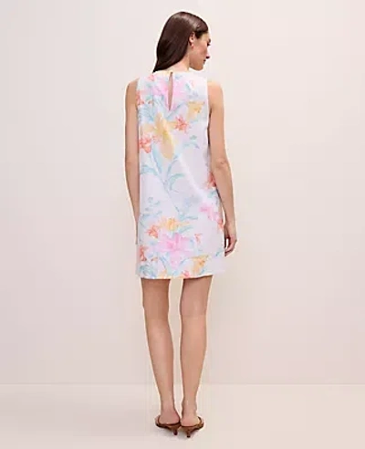 Ann Taylor Petite Floral Linen Blend Shift Dress In Multi