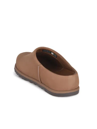 Ugg Suede Slip-on Clogs With Rounded Toe In Brown