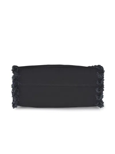 Pinko Frayed Lettering Medium Tote Bag In Black