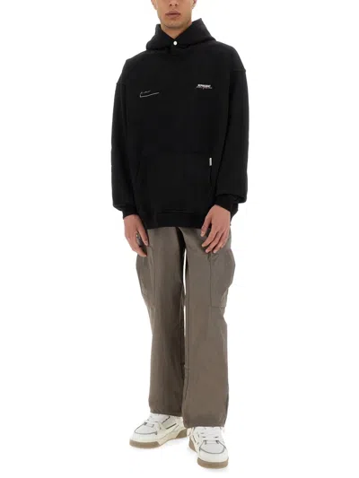 Represent Patron Of The Club Logo Hooded Cotton Sweatshirt In Black