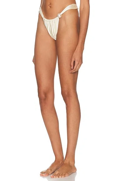 Montce X Elsa Hosk Sandra Pearl Bikini Bottom In White