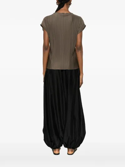 Samsoe & Samsoe Sauma Pleated Top In Brown