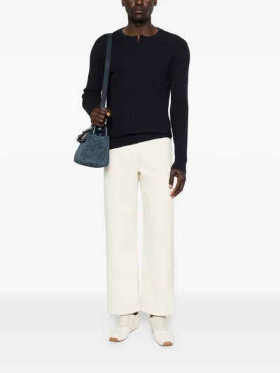 Diana Studio Quarter-button Sweater In Blue