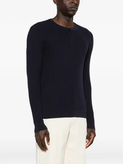 Diana Studio Quarter-button Sweater In Blue