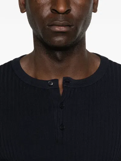 Diana Studio Quarter-button Sweater In Blue