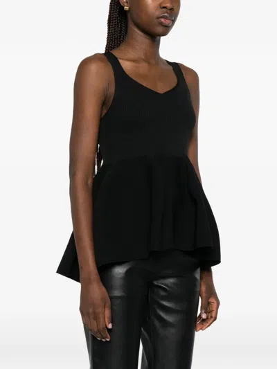 Cfcl Ribbed Flared-hem Top In Black
