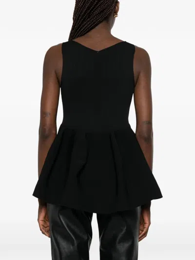 Cfcl Ribbed Flared-hem Top In Black