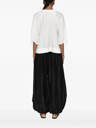 Samsoe & Samsoe Samateran Tie-neckline Blouse In White