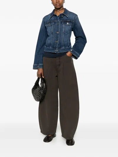 Pinko Medium Denim Cotton Elastane Jacket In Black
