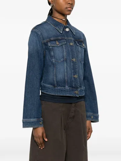 Pinko Medium Denim Cotton Elastane Jacket In Black