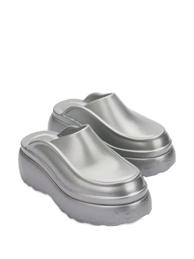 Marc Jacobs X Melissa Logo-embossed Mules In Silver