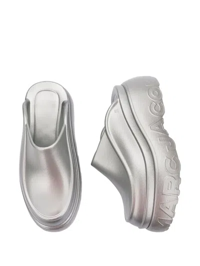 Marc Jacobs X Melissa Logo-embossed Mules In Silver