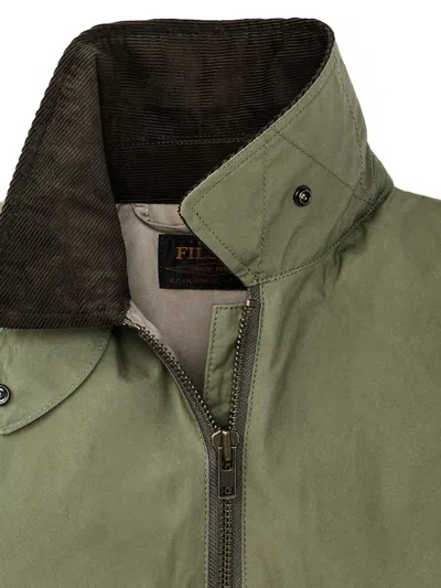 Filson Oversized Flap-pocket Zip-up Jacket In Green