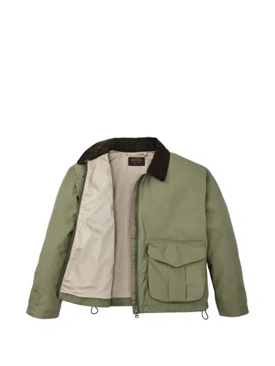 Filson Oversized Flap-pocket Zip-up Jacket In Green