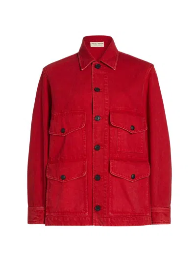 Nili Lotan Leroy Cotton Twill Utility Jacket In Red