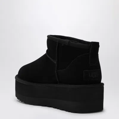 Ugg Ultramini Black Boots With Platform In Suede Woman In Black