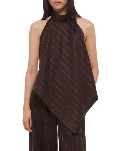 Helmut Lang Halter Scarf Top In Brown Multi