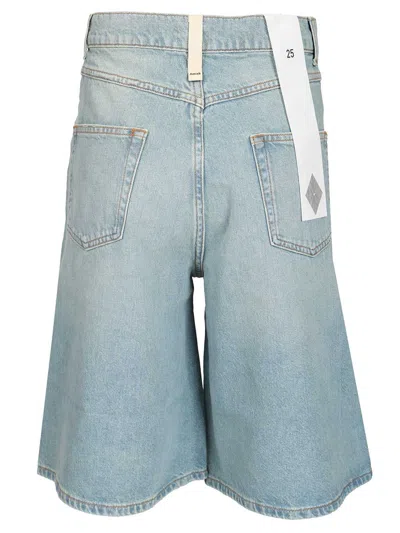 Amish Belt-loop Buttoned Shorts In Blue