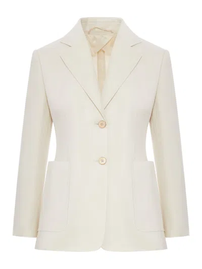 Max Mara Uva Ivory Single-breasted Jacket In Neutral