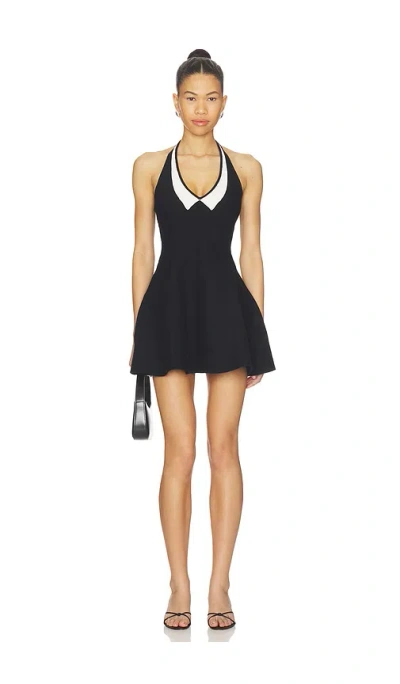 Fleur Du Mal Collier Flared Corset Dress In Black