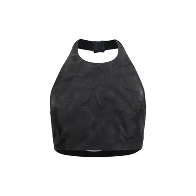 Max Mara Mxsfumetto Crop Top With Cut-out In Black