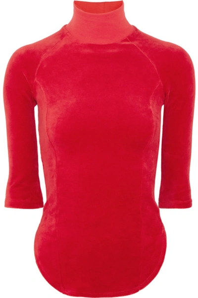 Vetements Woman + Juicy Couture Cotton-blend Velour Top Red