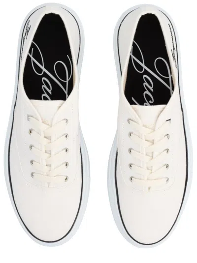 Jacquemus Les Fefe Logo-embroidered Canvas Sneakers In White