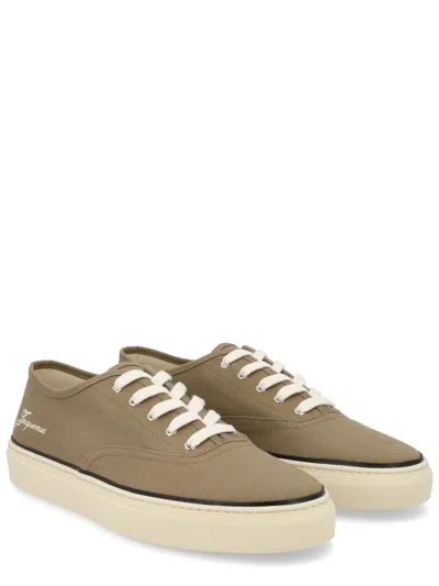 Jacquemus Cotton Low-top Sneakers With Embroidered Logo In Brown