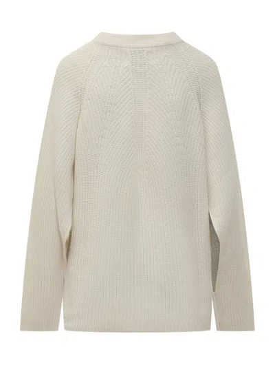 Loulou Studio Kawa Knit Pullover In White