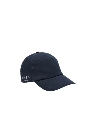 1989 Studio Solid Color Cap With Embroidered Logo In Blue