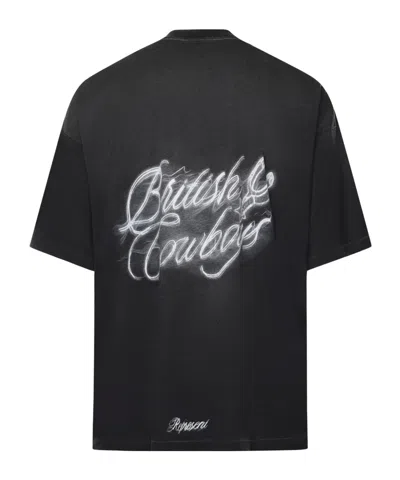 Represent Mens Stained Black British Cowboys Graphic-print Cotton-blend T-shirt In Black