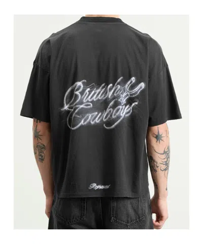 Represent Mens Stained Black British Cowboys Graphic-print Cotton-blend T-shirt In Black