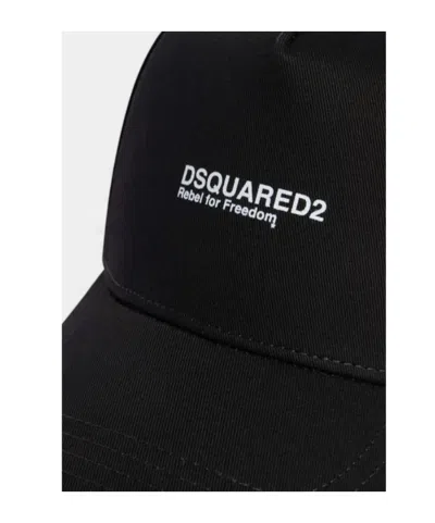 Dsquared2 Logo-printed Distressed Baseball Cap In Black