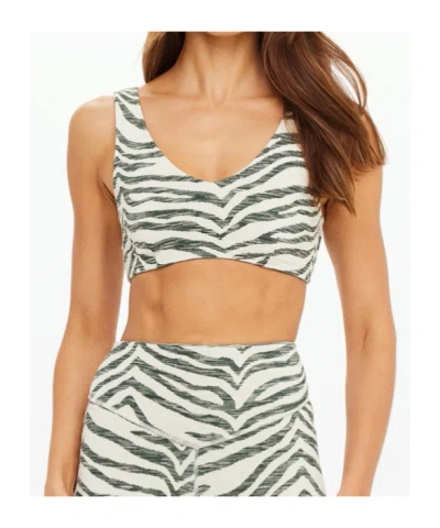 The Upside Reversible Patterned Bra In Green