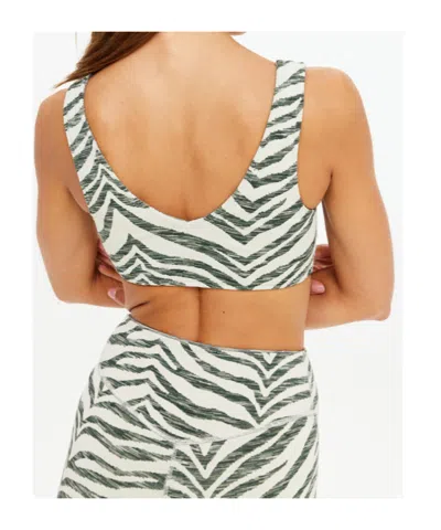 The Upside Reversible Patterned Bra In Green