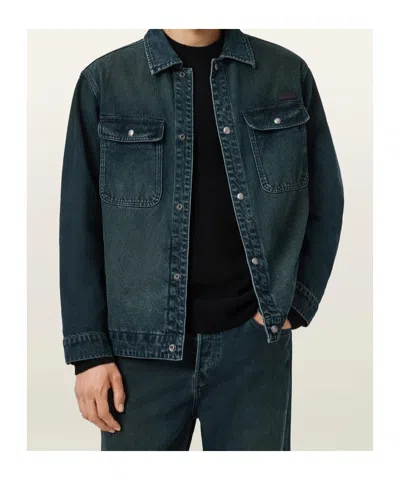 Allsaints Exile Pocketed-buttoned Jacket In Green
