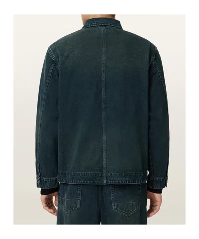 Allsaints Exile Pocketed-buttoned Jacket In Green