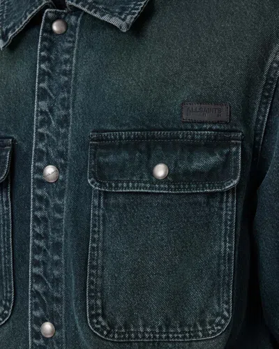 Allsaints Exile Pocketed-buttoned Jacket In Green