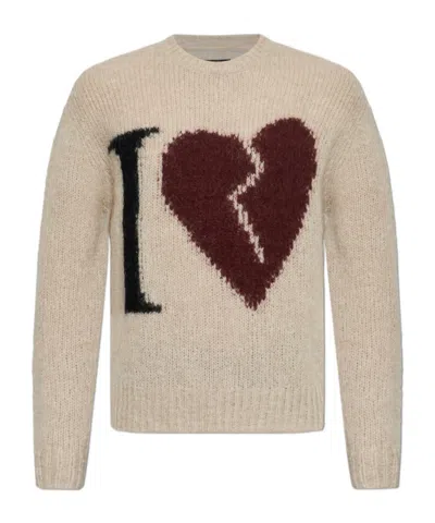 Allsaints Broken-heart Sweater In Brown